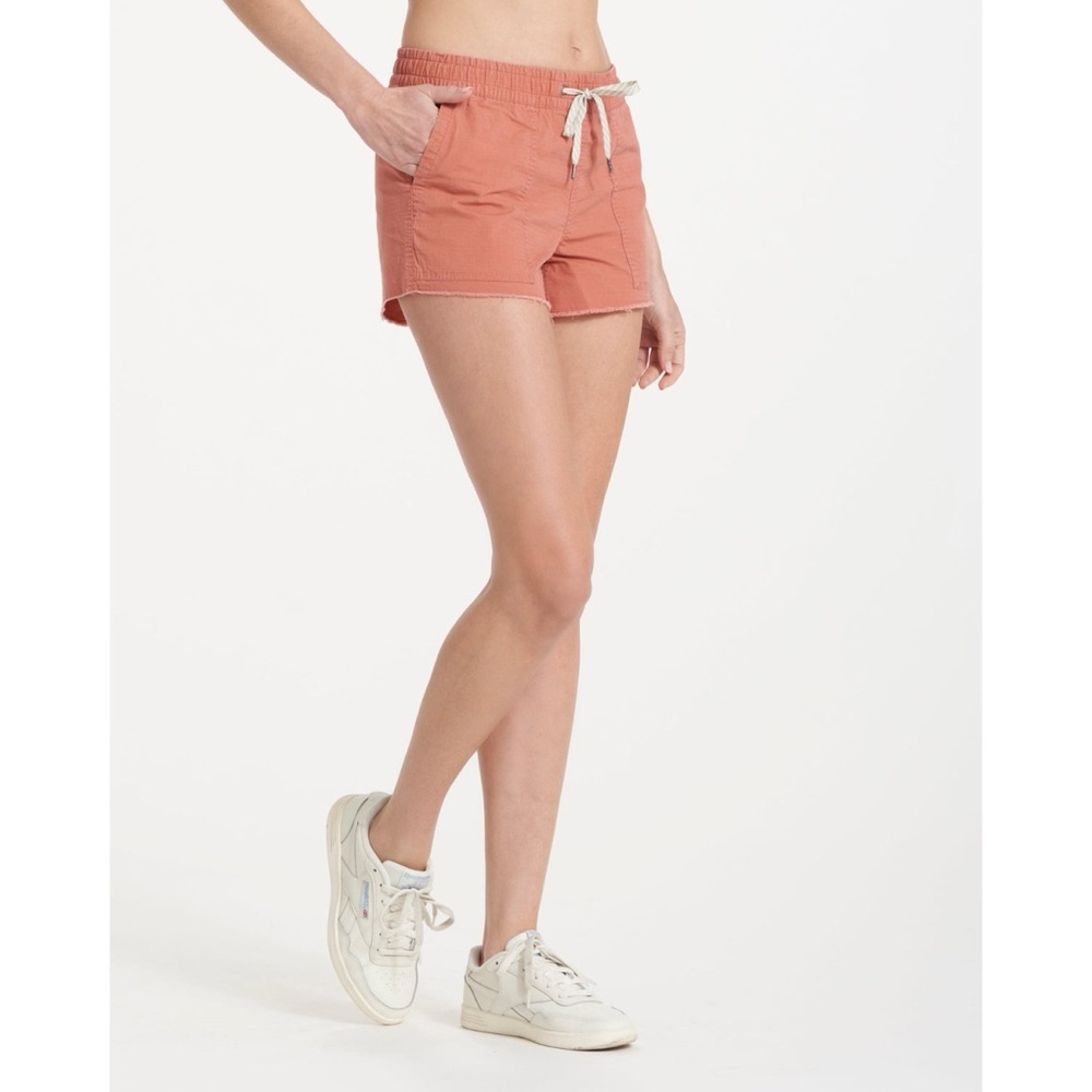 Vuori Vintage Ripstop Short DuraTerra Cinnamon Pink Raw Hem High Rise Athletic
